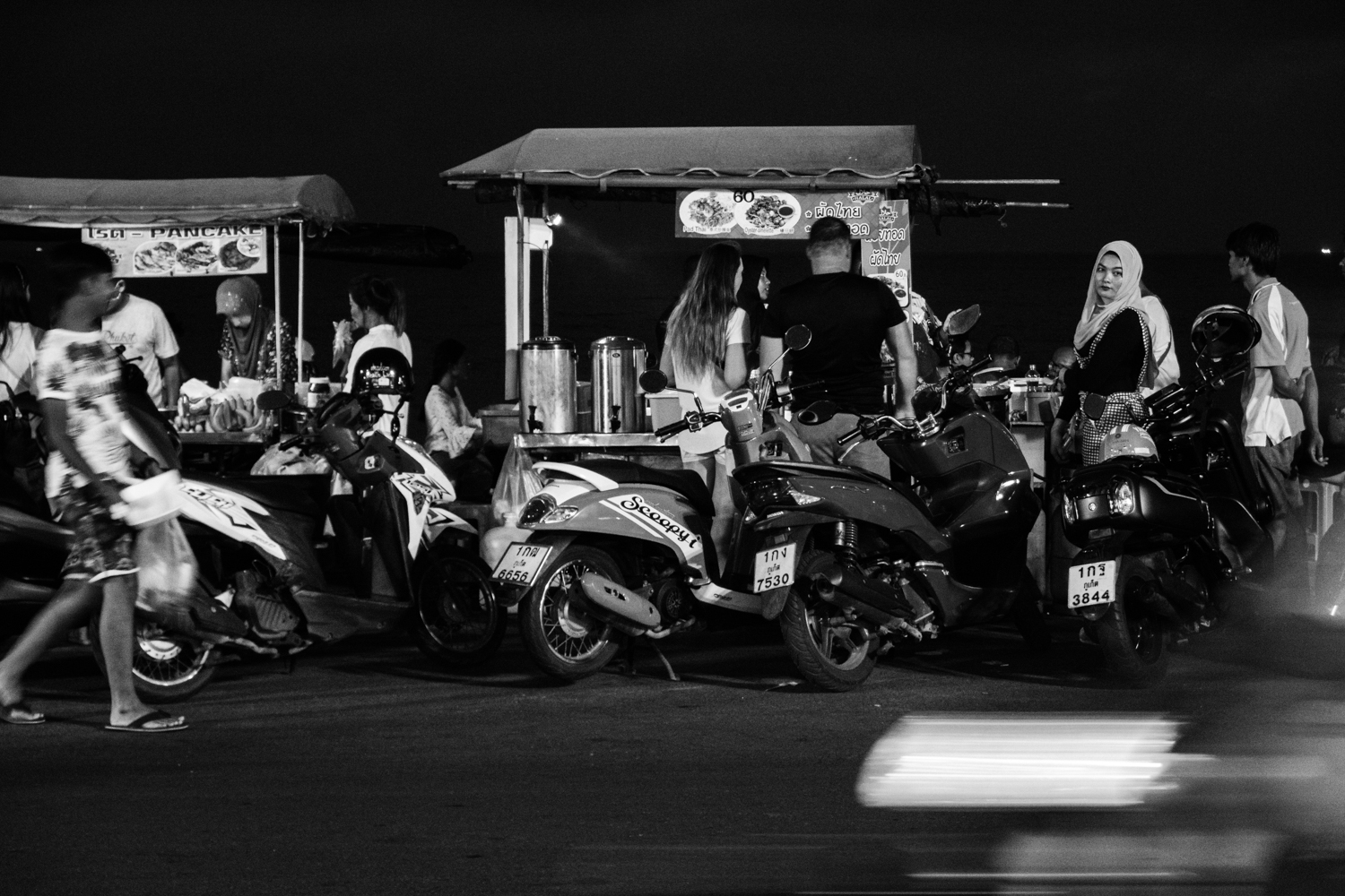 People lining up for street food along Kalim Beach - Phuket - Thailand