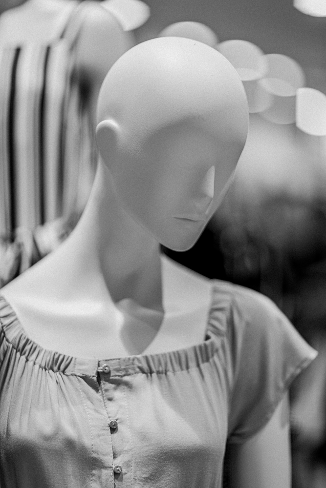 Mannequin blouse black and white photo