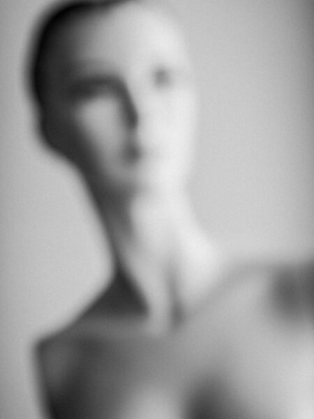 Mannequin fine art portrait black and white photo