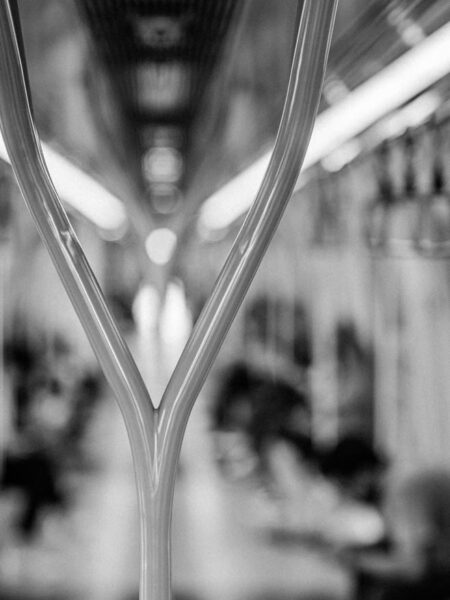 Train station photography carriage passenger hand rail.