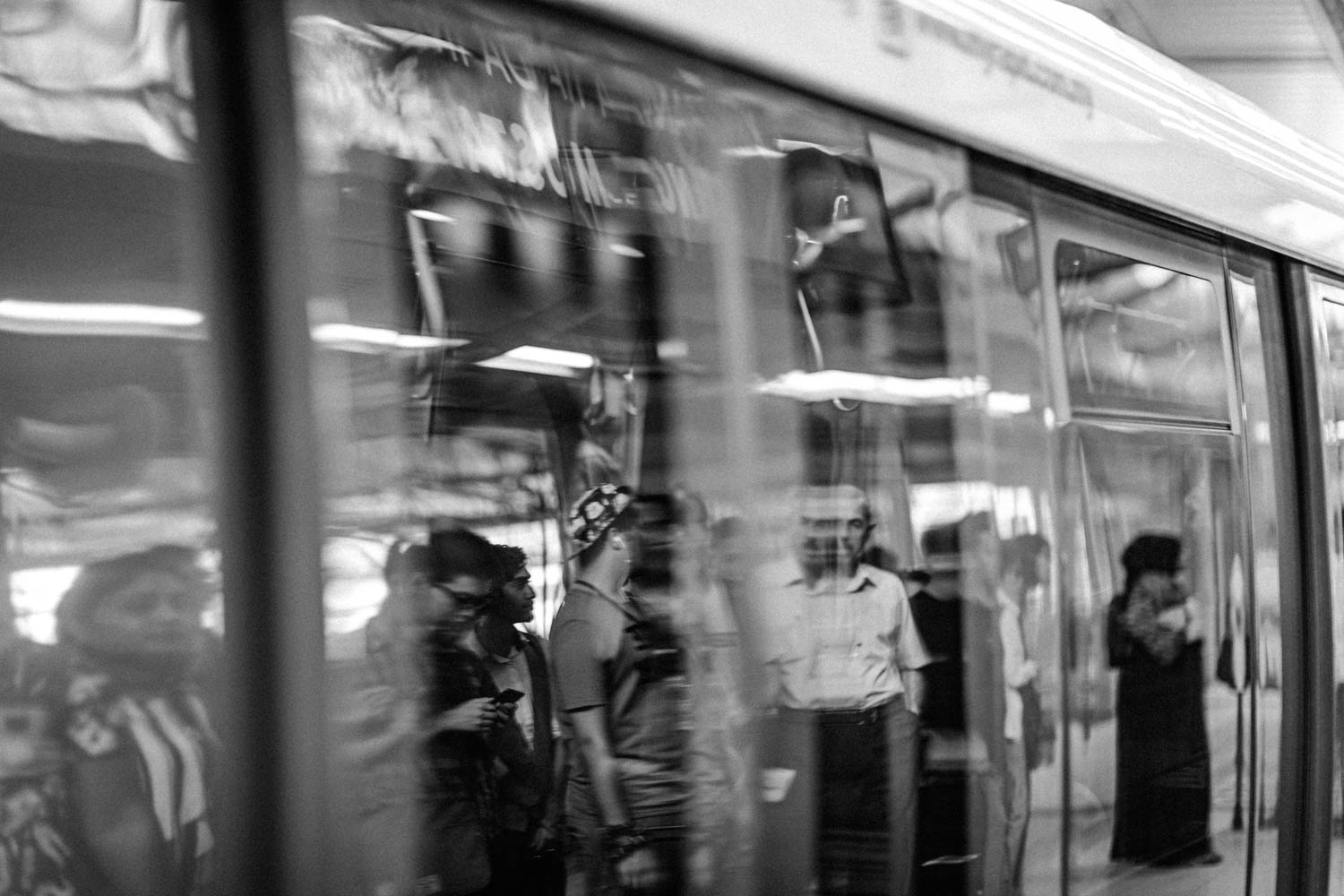 Train station photography, people waiting on the platform in Kuala Lumpur, Malaysia