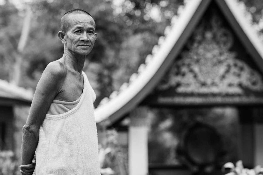 Portrait monk luang prabang laos