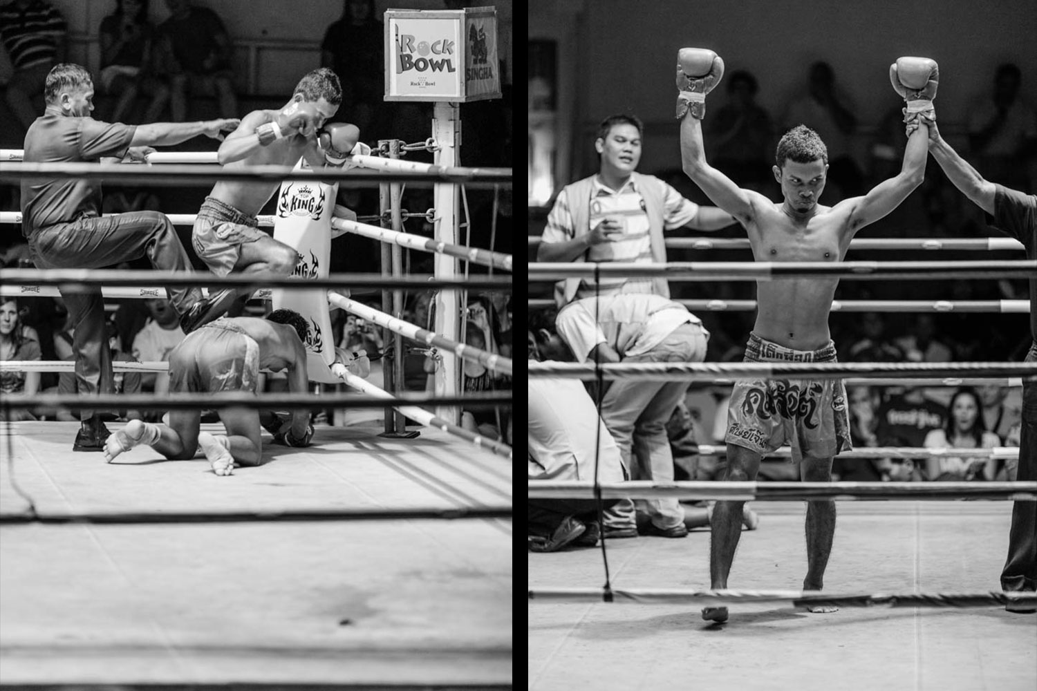 Muay Thai boxing fight knock out