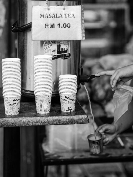 Pouring a cup of masala tea in Little India, Brickfields, Kuala Lumpur – Malaysia