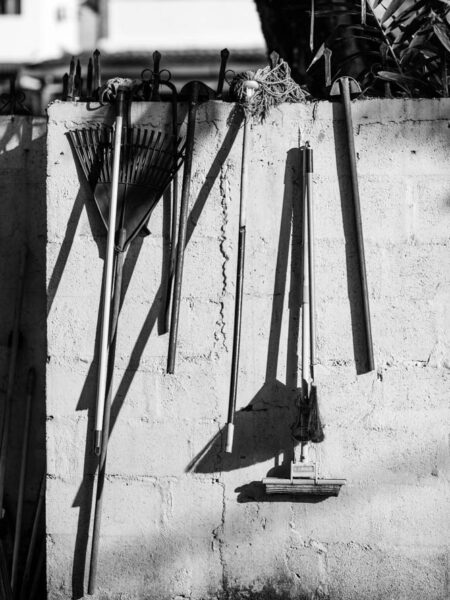 Cleaning mop, plastic rake hanging out to dry Taman Tun Dr Ismail [TTDI] Kuala Lumpur - Malaysia