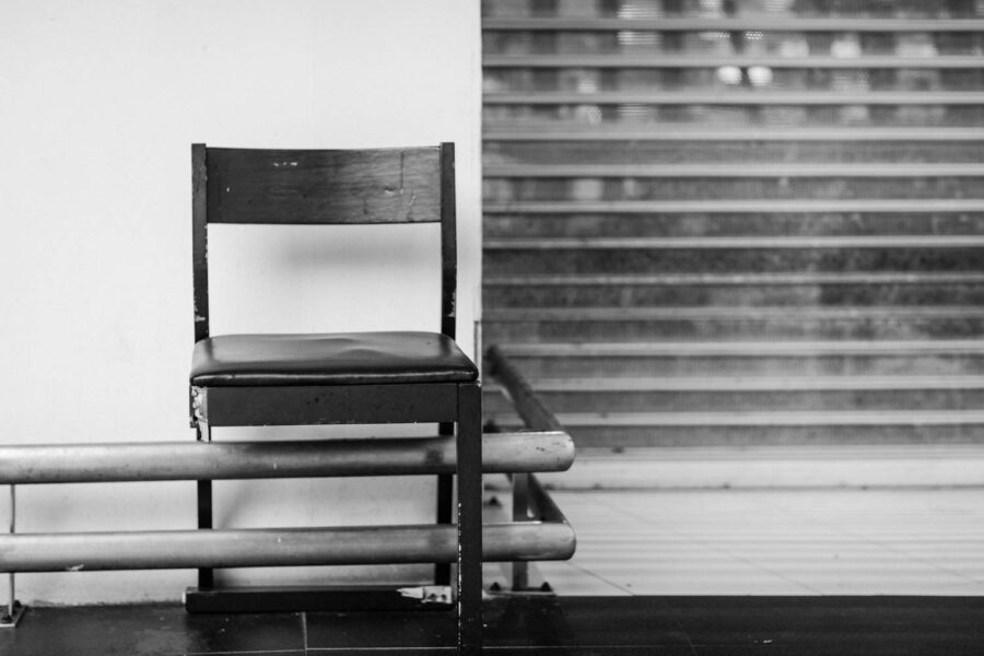 Three legged chair outside Hero market in Taman Tun Dr Ismail [TTDI] Kuala Lumpur - Malaysia