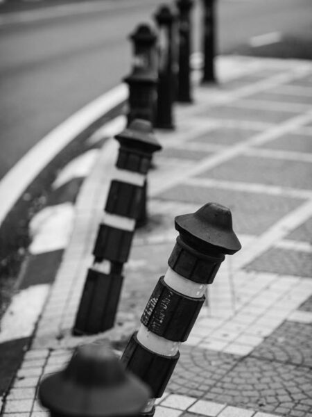 Pavement safety cones in Taman Tun Dr Ismail [TTDI] Kuala Lumpur - Malaysia