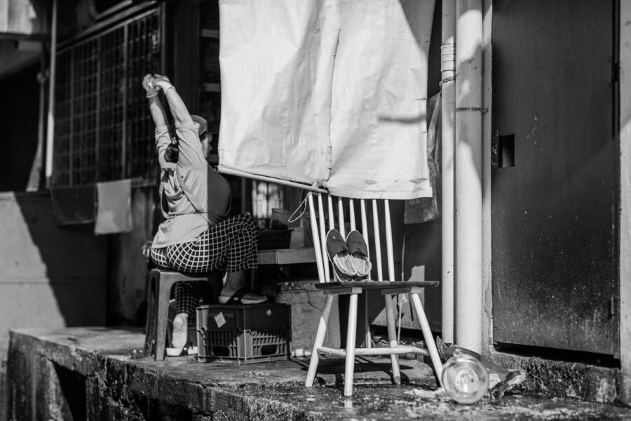 Women stretching arms above head in Taman Tun Dr Ismail [TTDI] Kuala Lumpur - Malaysia