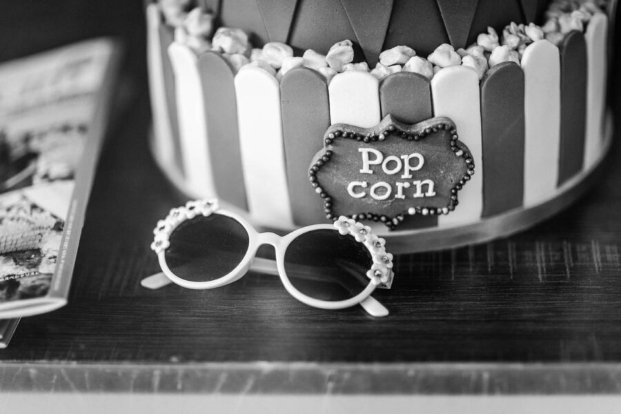 Pop corn birthday cake, and sun glasses with flowers and beads on the glass frame Plaza Mall TTDI - KL - Malaysia