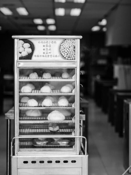 Cabinet of fresh steamed buns in TTDI Kuala Lumpur.