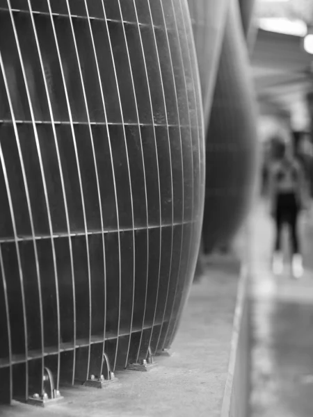 A woman's silhouette in Gasworks Plaza, Newstead, Brisbane.