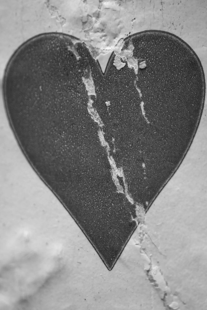 Red heart playing card.