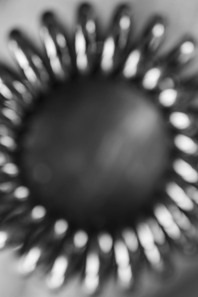 Elastic coil hair band abstract artwork.