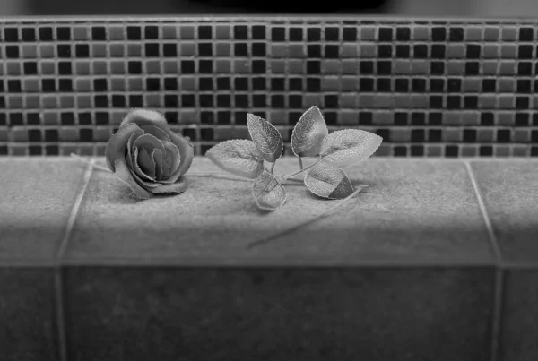 Artificial rose stem.